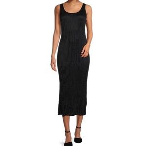 EILEEN FISHER- Crushed Cupro, SCOOP NECK DRESS